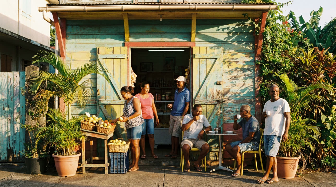 Une boutique créole de quartier à La Réunion